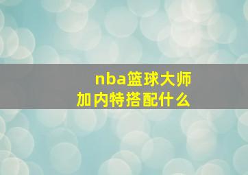 nba篮球大师加内特搭配什么