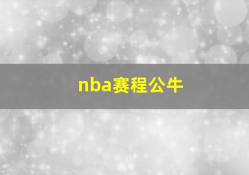 nba赛程公牛