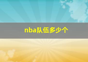 nba队伍多少个