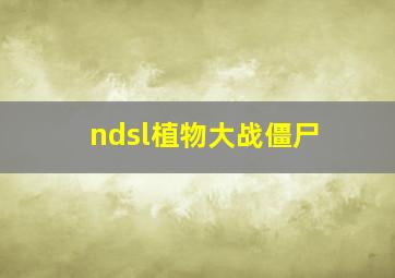 ndsl植物大战僵尸