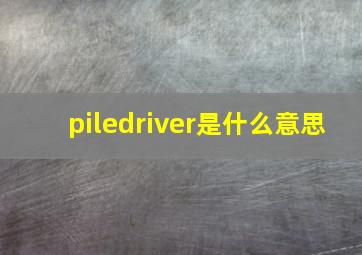 piledriver是什么意思