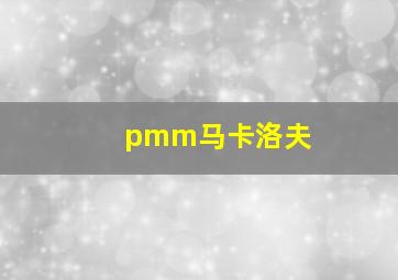 pmm马卡洛夫