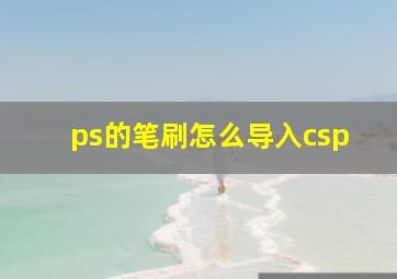 ps的笔刷怎么导入csp