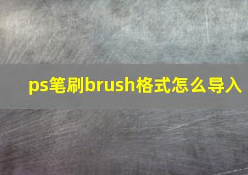 ps笔刷brush格式怎么导入