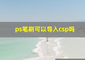 ps笔刷可以导入csp吗