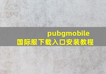 pubgmobile国际服下载入口安装教程