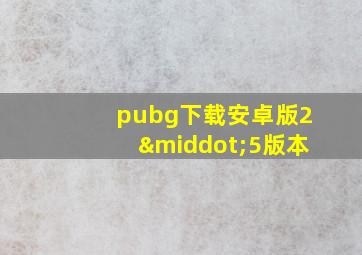 pubg下载安卓版2·5版本