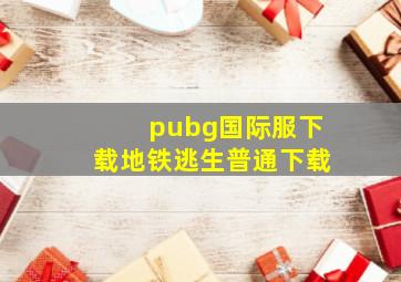 pubg国际服下载地铁逃生普通下载