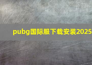 pubg国际服下载安装2025