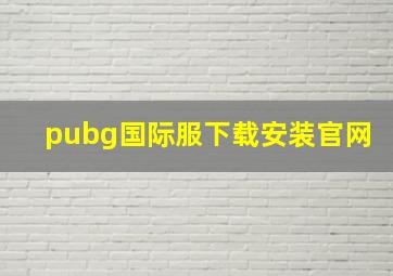 pubg国际服下载安装官网