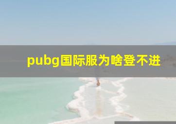 pubg国际服为啥登不进