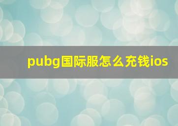 pubg国际服怎么充钱ios