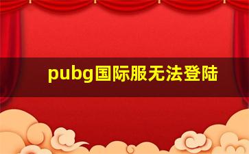 pubg国际服无法登陆