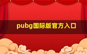 pubg国际版官方入口