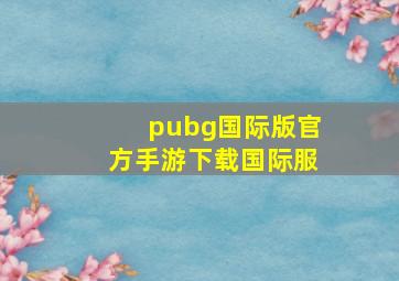 pubg国际版官方手游下载国际服