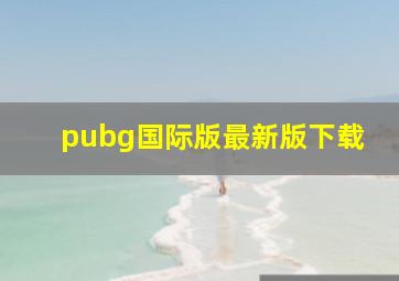 pubg国际版最新版下载