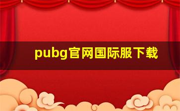 pubg官网国际服下载