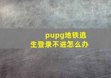 pupg地铁逃生登录不进怎么办