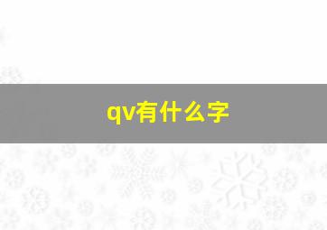 qv有什么字