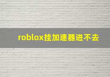 roblox挂加速器进不去