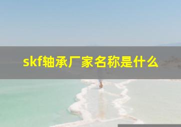 skf轴承厂家名称是什么