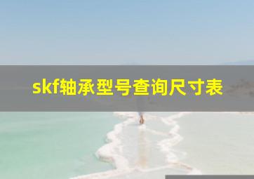 skf轴承型号查询尺寸表