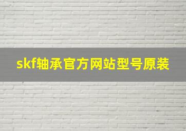 skf轴承官方网站型号原装