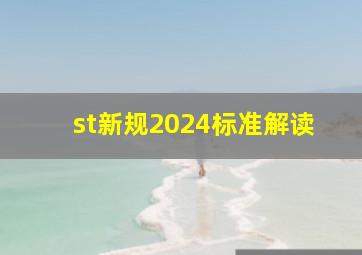 st新规2024标准解读