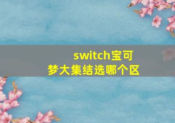 switch宝可梦大集结选哪个区