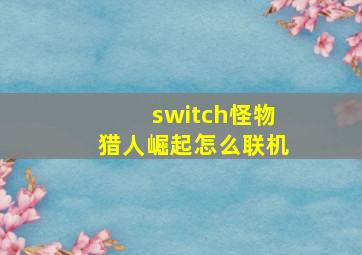 switch怪物猎人崛起怎么联机