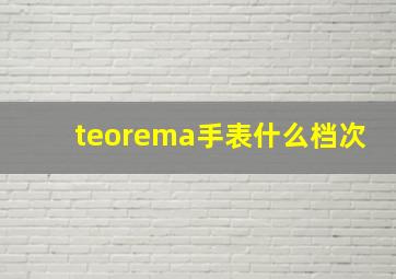 teorema手表什么档次