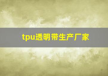 tpu透明带生产厂家