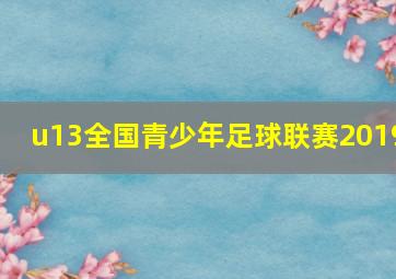 u13全国青少年足球联赛2019