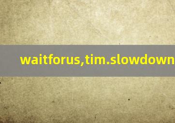 waitforus,tim.slowdown怎么读