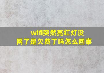 wifi突然亮红灯没网了是欠费了吗怎么回事