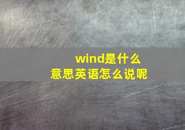 wind是什么意思英语怎么说呢