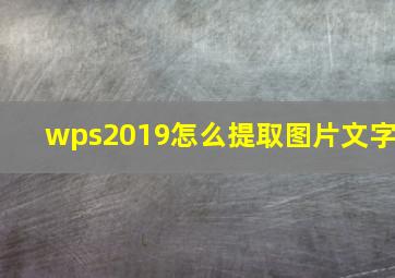 wps2019怎么提取图片文字