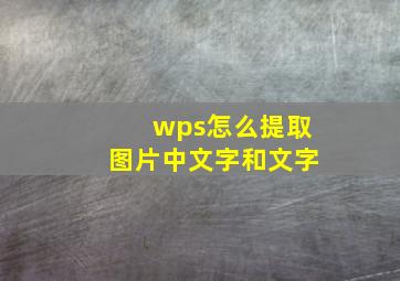 wps怎么提取图片中文字和文字