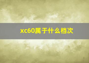 xc60属于什么档次