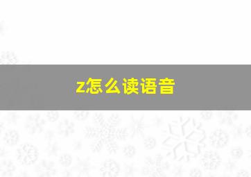 z怎么读语音