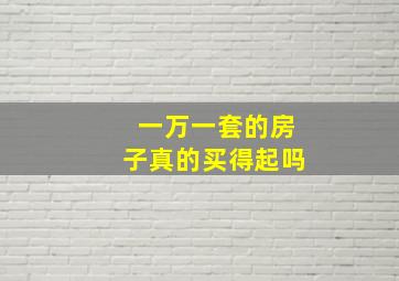 一万一套的房子真的买得起吗