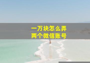 一万块怎么弄两个微信账号