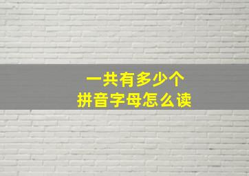 一共有多少个拼音字母怎么读