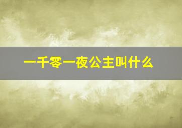 一千零一夜公主叫什么