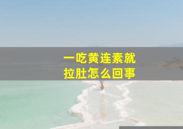 一吃黄连素就拉肚怎么回事