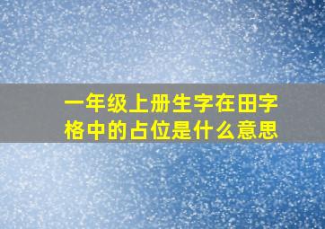 一年级上册生字在田字格中的占位是什么意思