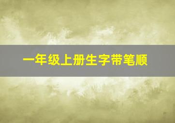 一年级上册生字带笔顺