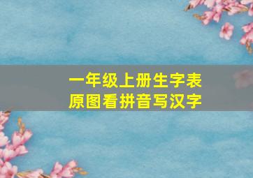 一年级上册生字表原图看拼音写汉字