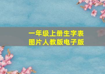 一年级上册生字表图片人教版电子版