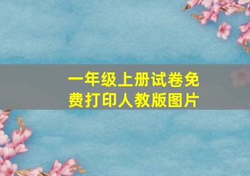 一年级上册试卷免费打印人教版图片